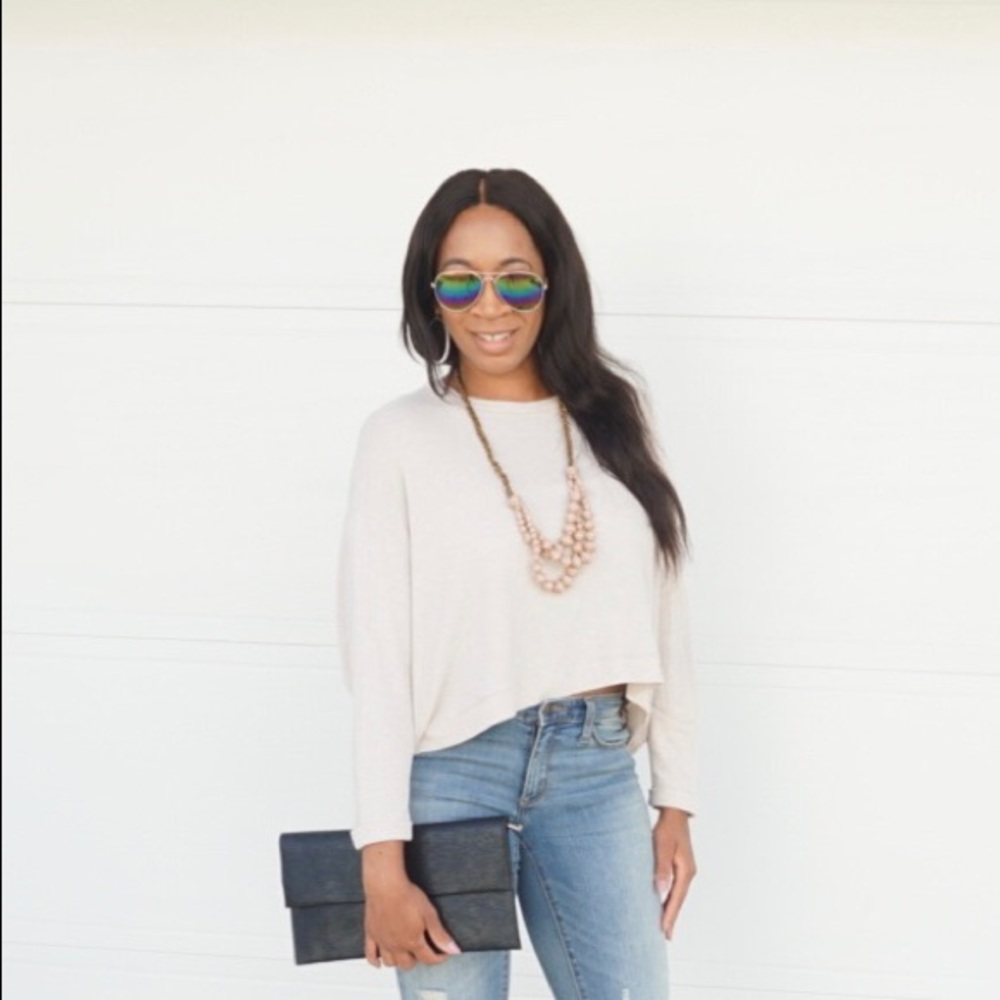 Cream crop top